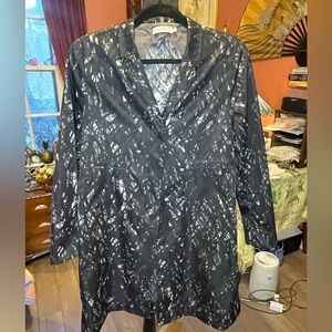 COS blue and black avant garde printed blazer cocoon style jacket size 40